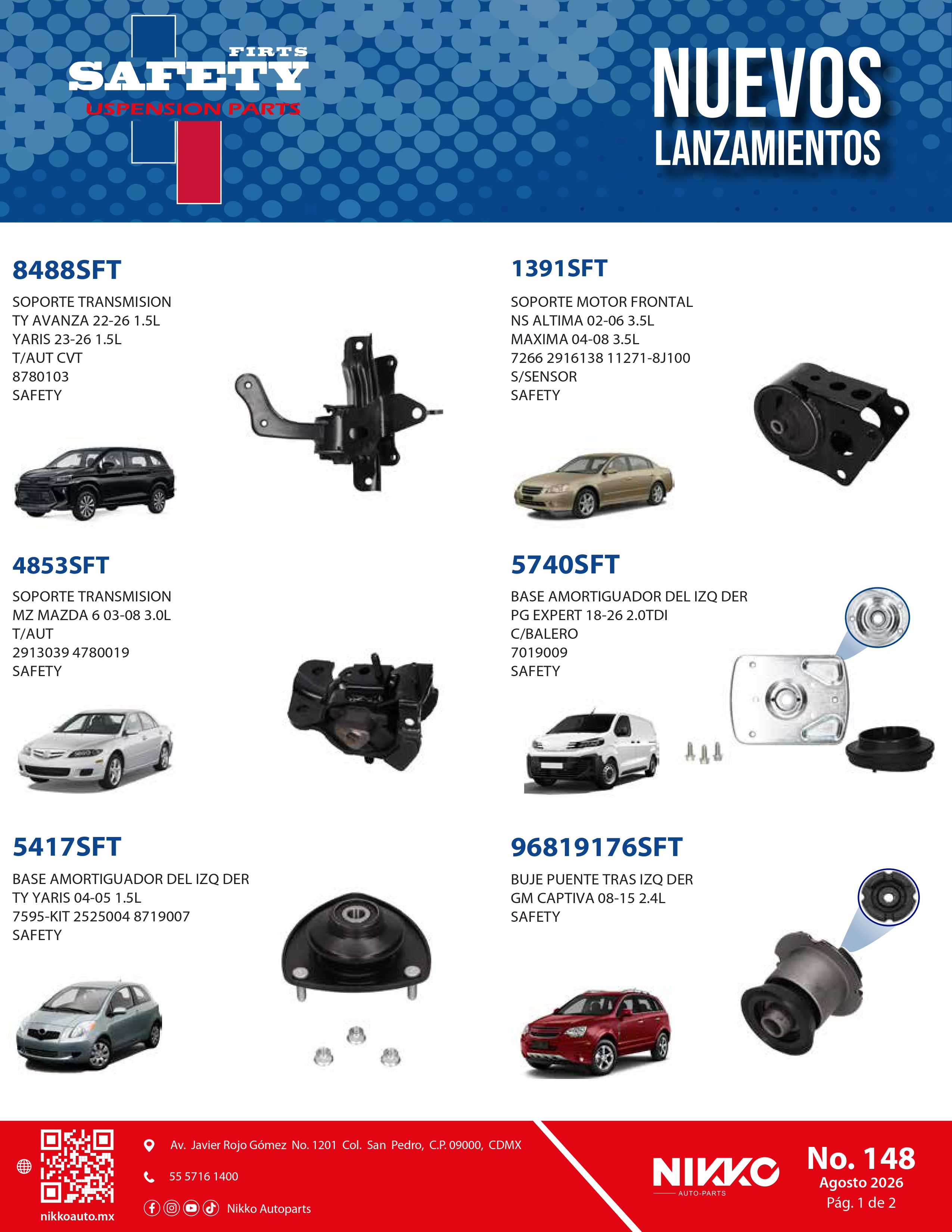 Lanzamiento Soportes, Bases de Amortiguador y Bujes First Safety