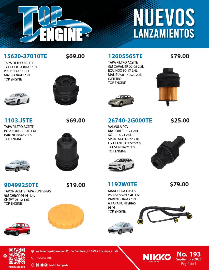NUEVOS TOP ENGINE BPN 193 SP