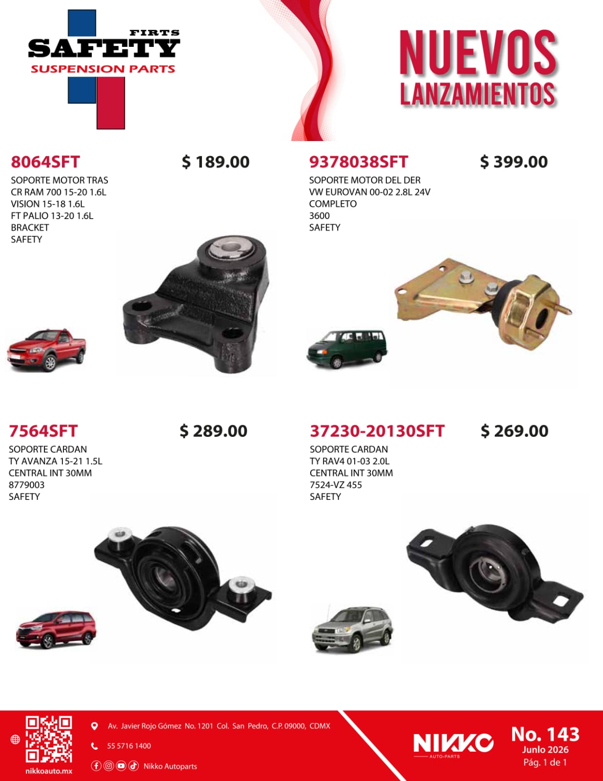 Lanzamiento Soportes de Motor y Cardan First Safety