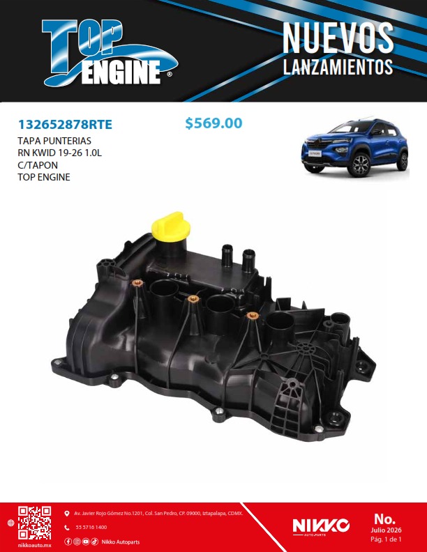 Lanzamiento Tapa de Punterías Top Engine